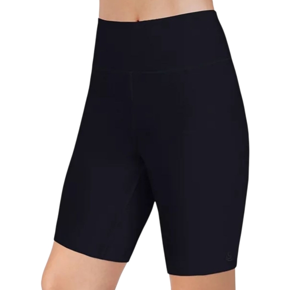 Cuddl Duds Pants - Cuddl Duds Women's Black Cottonwear Biker Stretch Shorts, Size Medium